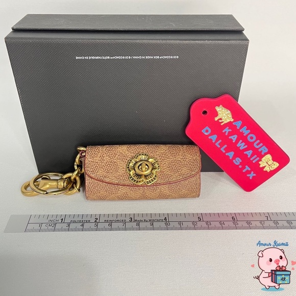 Coach Accessories Coach Lipstick Holder In Signature Canvas Tea Rose Turnlock Poshmark